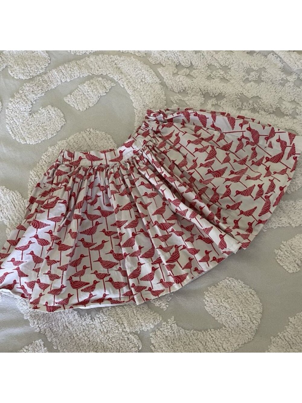 Kate Spade "Skirt the Rules" A-Line Skirt Girls Size 98/3Y Bird Novelty Print